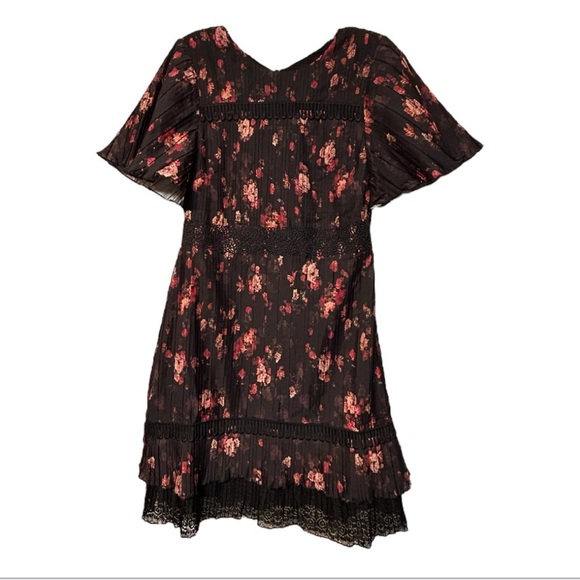 Anthropologie Foxiedox Biella black floral open back dress - Picture 3 of 9